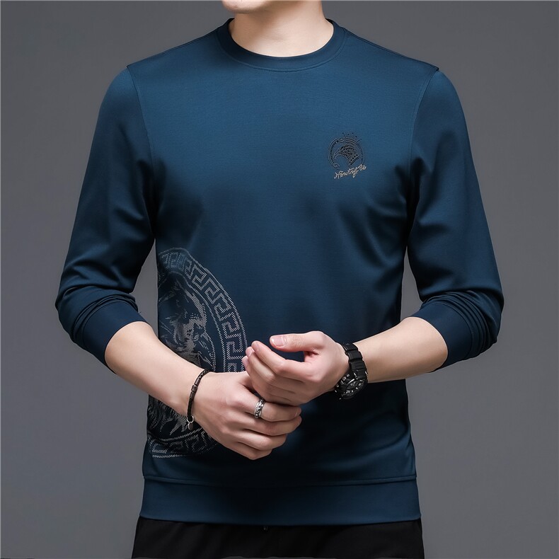 KLSB8002男士2023年春夏新款长袖休闲圆领卫衣套头打底衫T恤P58图片
