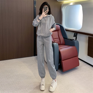 女春秋韩版时尚洋气潮牌连帽卫衣跑步套装图片