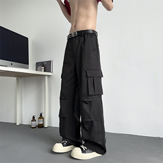 模特-口袋工装裤男款褶皱伞兵休闲裤9007-P48，男装工装外套，电商B380（原B361）