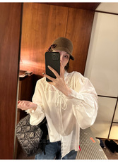 2025水溶蕾丝法式浪漫拼接衬衫设计款V领白色上衣，女装衬衫，湘姗
