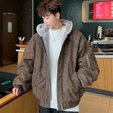 连帽座山雕皮衣外套棉服男女款冬季保暖棉衣夹克M5037P125控168，男装夹克，电商A157