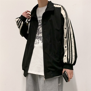 宽松百搭ins港风秋季潮牌学生休闲潮流条纹棒球服外套 W605-P42图片