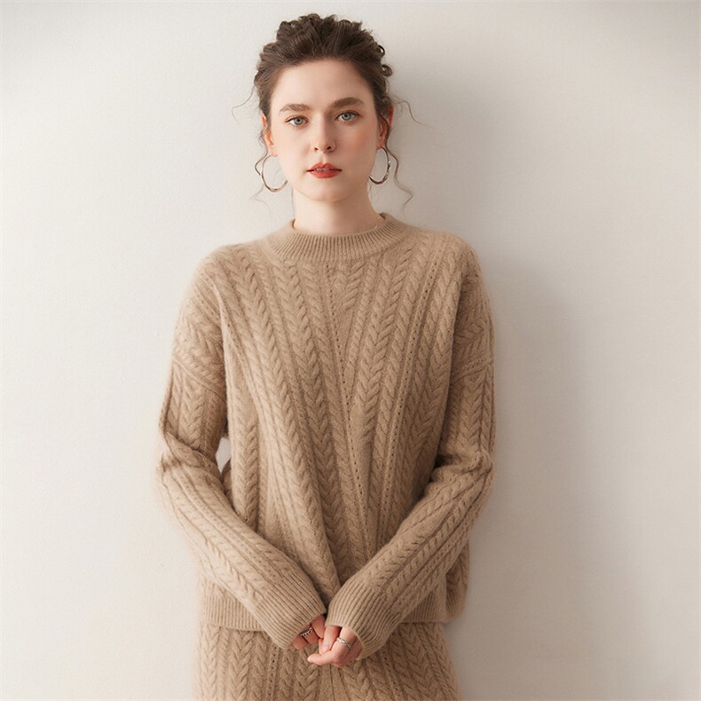 2025年秋季两件套舒适时尚百搭通勤，女装套装/套裙，溪贝羊绒