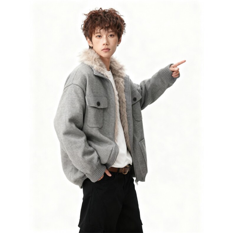 高品质现货】加厚针织衫外套座山雕棉衣保暖棉服w8809加毛-特P120,男装针织衫/毛衣,星座1212