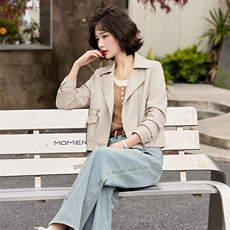 现货BAO款主推气质洋气机车服2025年春季时尚潮流，女装皮衣，美拉德工厂直营店
