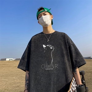 量大优 可供抖音视频 支持得物品质配合二开 美式水洗短袖t恤SX67图片