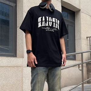 万针全刺绣工艺抖音得物高品质260克重磅纯棉双纱美式高街短袖T恤图片