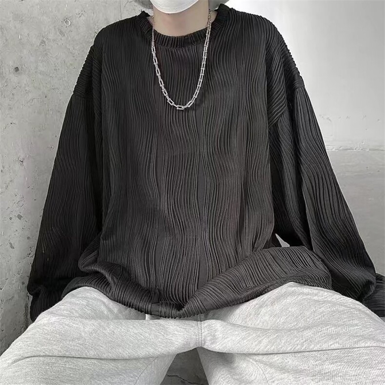 高级感长袖T恤男秋季美式潮牌痞帅条纹体恤卫衣打底上衣L3655-p30,男装T恤,星座1008