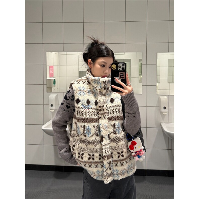 新款复古重磅费尔岛民族风棉马甲男宽松休闲背心外套潮LS6022-p93,男装背心/马甲,星座1008