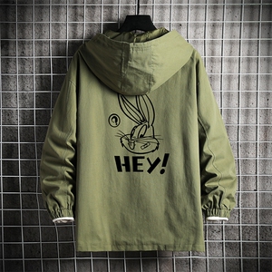 JK41179-P85 加棉款-P115 纯棉连帽夹克男士大码工装夹克男 网格图片