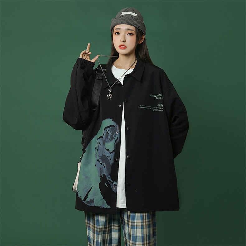 【】A003-HJ5122-P65少女印花翻领夹克 蒙马特 控价88元图片