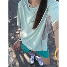 网图夏季轻薄透气凉感冰丝t恤速干短袖男女户外骑行半袖特P35，男装T恤，电商C306-1