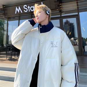 ！2025秋冬男士潮牌立领棉衣情侣卡通印花棉服外套MY203特P80图片