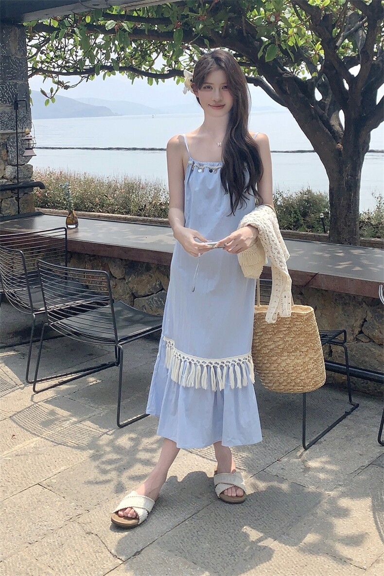 ：夏装新款甜美吊带连衣裙镂空背心两件套2C135-8816P145K218,女装连衣裙,2C135