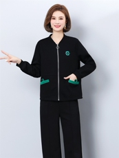 中年妈妈春秋外套中老年休闲运动服棉质女气质大码上衣，女装短外套，妃曼