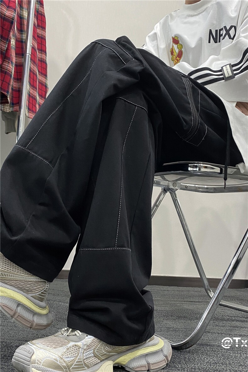 抖音品质潮流大口袋工装裤宽松抽绳休闲裤B315-K24013-p55控78,男装休闲裤,电商B315