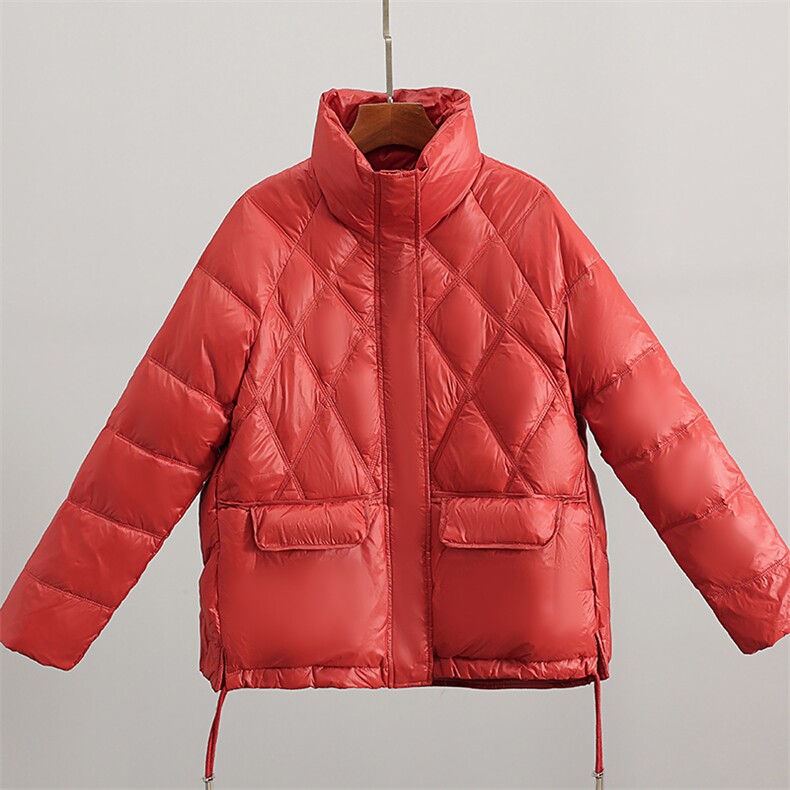 2022冬装新款时尚潮流休闲百搭翻领羽绒服，女装羽绒服，曼琳思菲