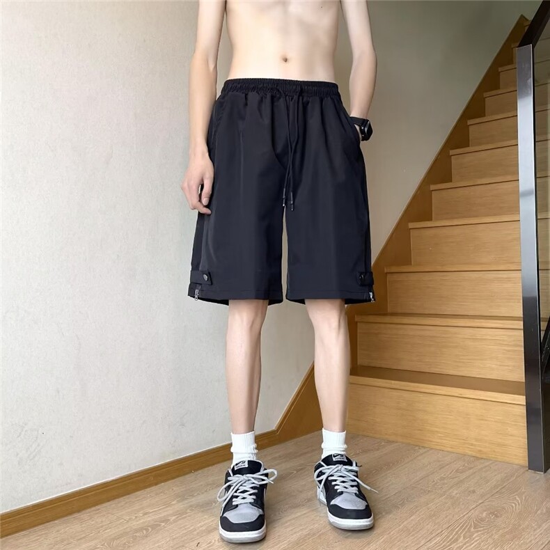 纯色夏季直筒宽松型工装裤男潮流潮潮青春流行五分裤DK9035P32,男装休闲裤,星座1116-2