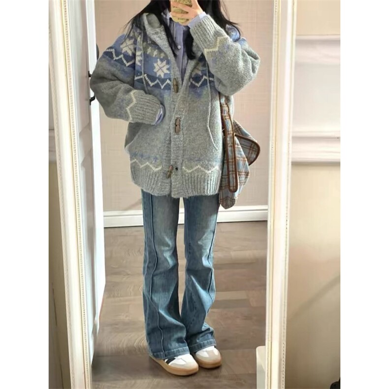 女风 牛角扣马海毛费尔岛开衫毛衣MY097-P65图片