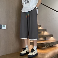 夏季七分休闲裤男款复古运动休闲宽松设计感阔腿裤子D2931，男装休闲裤，星座1116A-1（原606A）