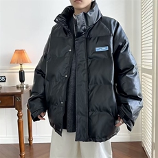 美式机车pu皮外套潮加厚宽松贴标立领棉服M1723P95，男装棉衣，星座1116-2