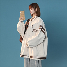 中性风2026秋季新款潮牌印花棒球服宽松百搭夹克G300--P65K88，男装夹克，A247A