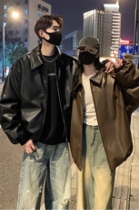 巴基斯坦皮衣棉服男冬季美式加厚棉衣外套高级感飞行员夹棉皮夹克，男装棉衣，电商A233-1