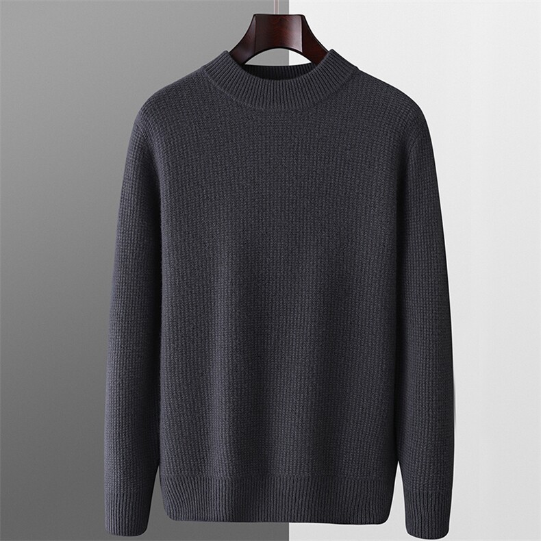 秋冬季羊毛男士七针圆领全身蜂窝羊毛衫，男装羊毛衫，君贝羊绒