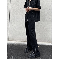 B221美式ins高街小众排扣拉链牛仔裤LK22073-P60控78，男装牛仔裤，电商B221