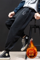 K12072-P40加绒P50束脚纯棉运动裤男士休闲裤大码宽松卫裤男，男装休闲裤，电商A040A