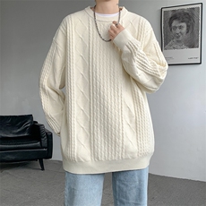 8XL-M圆领毛衣男秋冬季宽松慵懒套头麻花针织衫毛线衣MY19005P68，男装针织衫/毛衣，电商B312