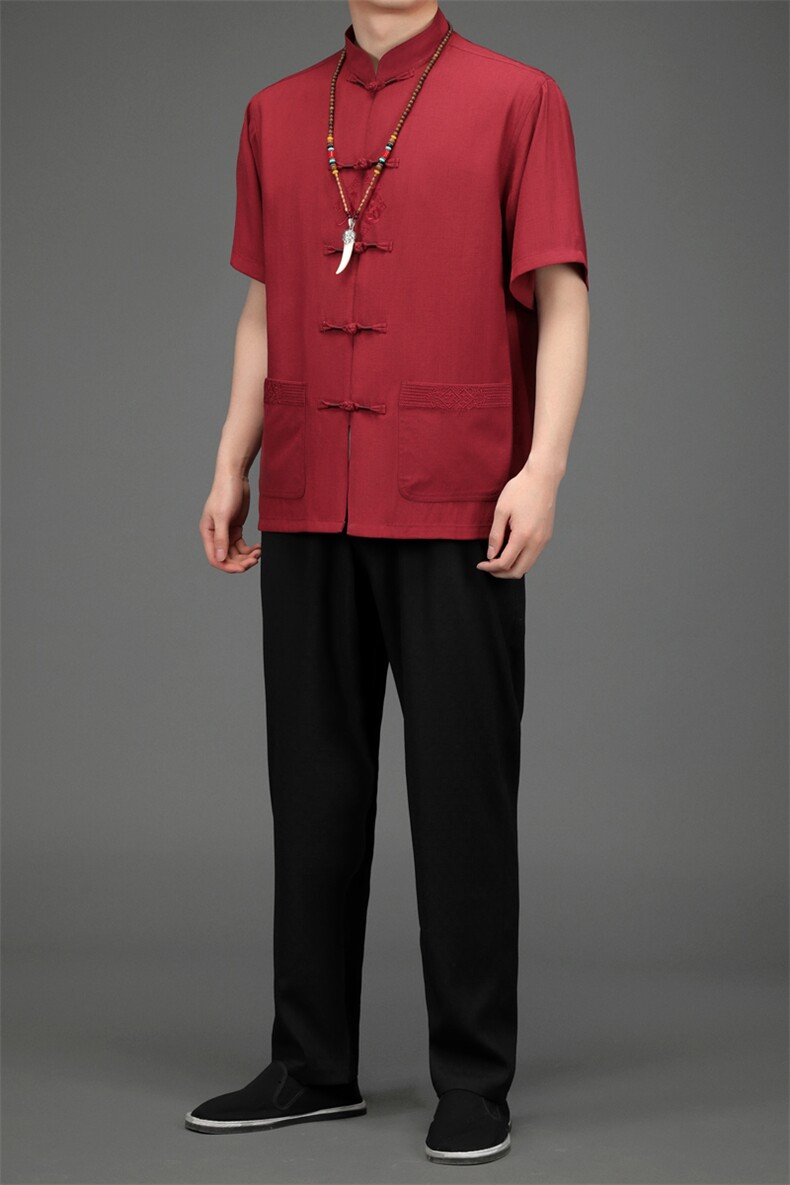 唐装2023年夏季新款男式风男高端复古亚麻唐装套装,男装民族服装,电商B360