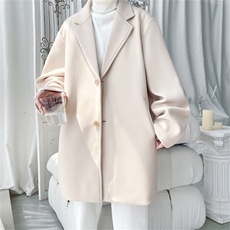 N9109/P90秋冬新款呢料毛呢西服男宽松外套上衣潮流宽松呢大衣，男装西服，电商A141