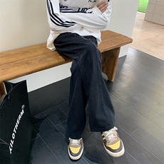 100棉水洗加软休闲裤拼接设计款修身微喇版型男女同款8928P48，男装休闲裤，星座902A