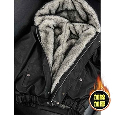 现货冬季美式潮牌痞帅PU皮机车服棉衣毛毛绒狼王座山雕皮棉服，男装棉衣，电商A443