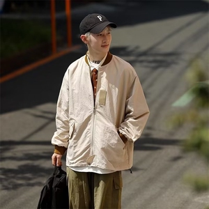 2025春秋美式日系潮牌撞色棒球服宽松飞行夹克工装外套W5065-P56图片