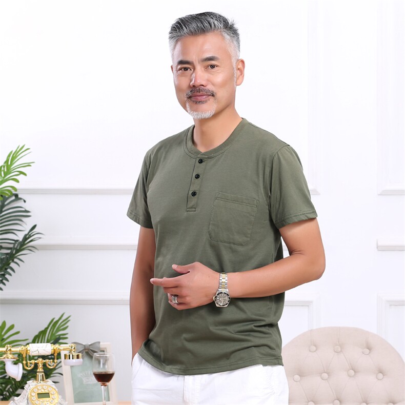 2023夏季新款男士短袖T恤中年时尚休闲男装半袖薄款体恤衫男上衣,男装T恤,电商B212（原钱塘6029）