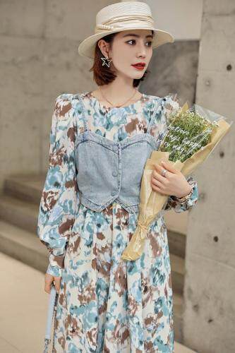 春装新款两件套连衣裙，女装连衣裙，莎咔