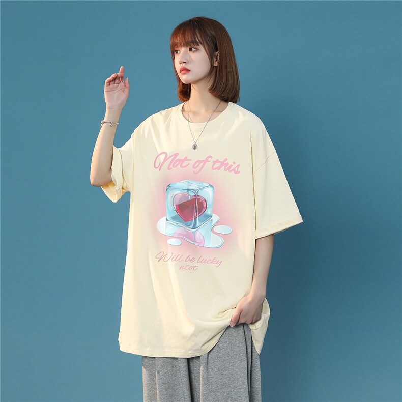 中性风2023夏季新款设计感小众爱心印花情侣T恤T1088p25控38,男装T恤,A247A