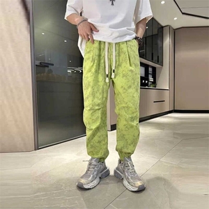 脏脏裤男夏季薄款速干裤子痞帅免烫迷彩九分弯刀裤男士束脚休闲裤图片