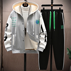 新款冬季卫衣棒球服连帽夹克男装青少年运动休闲套装DF316-2P85，男装休闲套装，电商A086