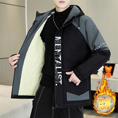 2025冬季新款男士连帽加绒加厚宽松休闲外套-1779-P70，男装棉衣，星座1105