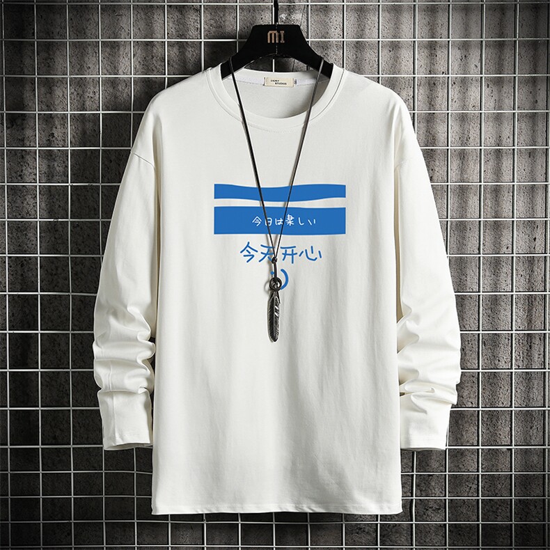 TX3033-P28加绒款-P35纯长袖t恤男大码圆领打底衫体恤网格,男装T恤,电商A040A