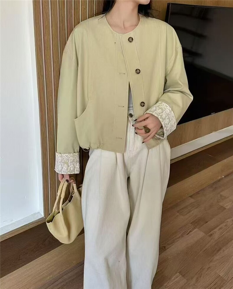 欧洲站设计感立领抽绳收腰棒球服短外套女2025春季新款上衣图片
