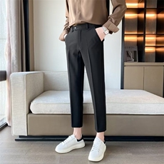 西装裤男士春秋韩版潮流修身小脚九分裤子男休闲黑色小西裤SZ02，男装西裤，星座1116A-2（原606A-1）
