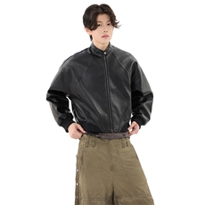 立领长袖夹克外套男女秋冬季2025新款宽松开衫皮衣上衣YD04-P115，男装夹克，星座509