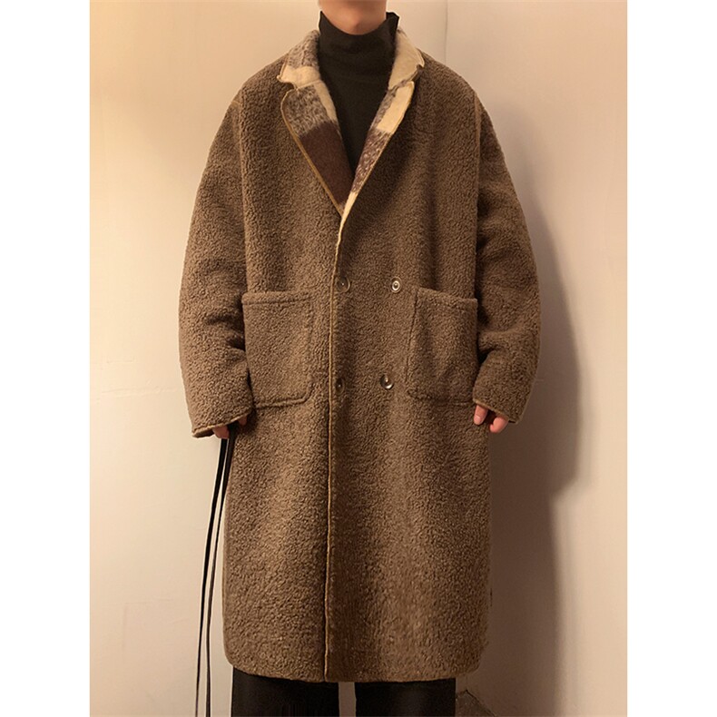 秋冬呢大衣双面穿外套加绒夹克加厚外套长款1016-1W97P168K198,男装夹克,星座1016-1（原电商B408-1）