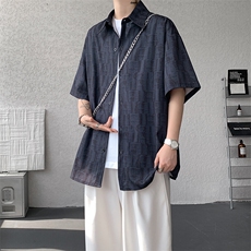 8XL-M花衬衫男款短袖夏季冰丝薄款花衬衣大码寸衫外套DC28013P38，男装衬衫，电商B312