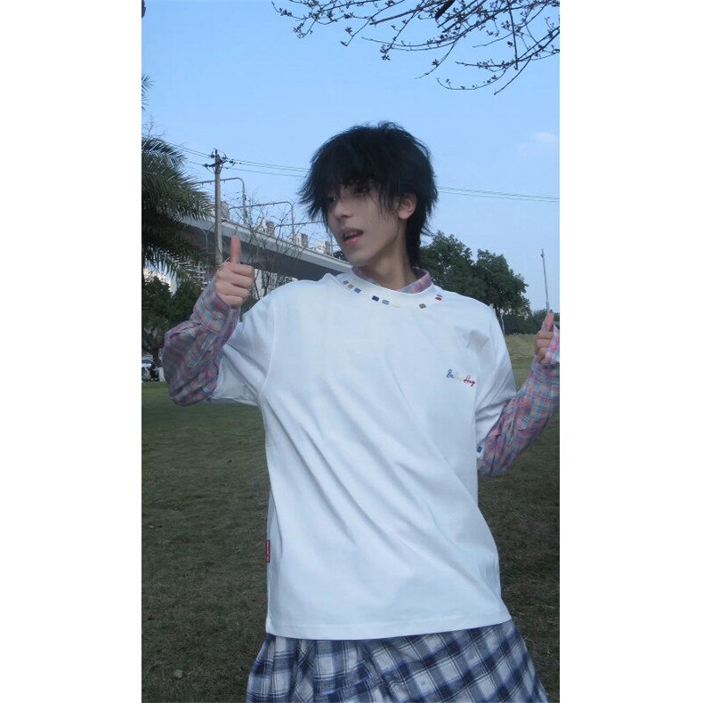 BK910CC-特P28彩虹刺绣重磅短袖T恤男女,男装T恤,星座1007（原301D）