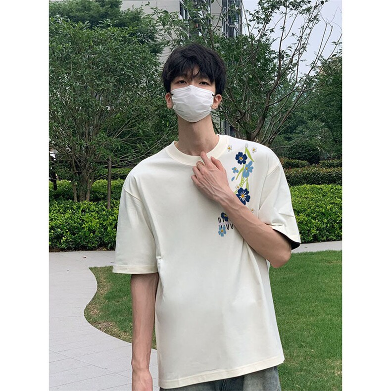 万针全刺绣解构设计260克重磅双纱纯棉高品质美式高街短袖T恤特39,男装T恤,电商A486